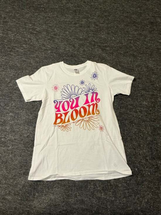 Zumba Tops - Zumba Graphic Short Sleeve T-Shirt Womens Size XS/S White You In Bloom